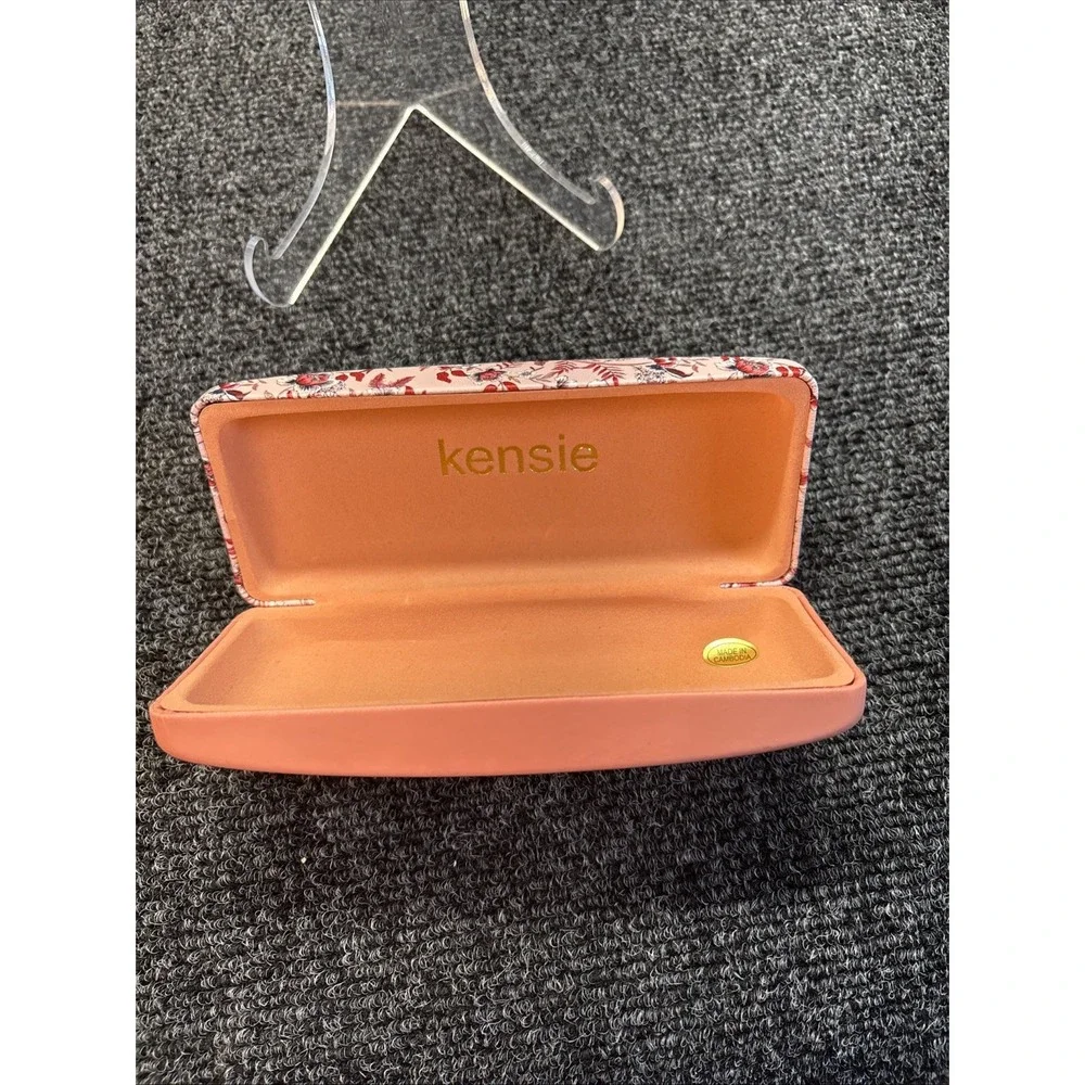 Kensie~Hard Eyeglasses/Sunglasses Case~Pink/Floral  Pattern~Clamshell~NEW